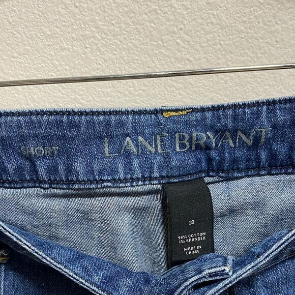 Lane Bryant Denim Cargo Shorts Size 18 Short – Raw Hem Utility‎ Jean Shorts - Picture 2 of 13